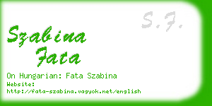 szabina fata business card